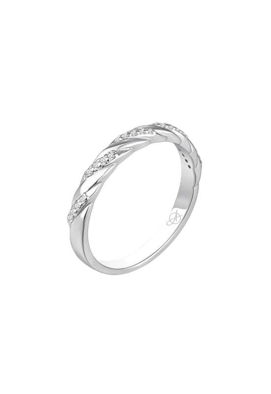 Anillo Cros con Circonitas 5A talla Brillante de Plata