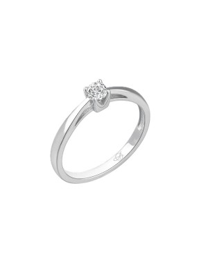 Solitario con Circonita 5A talla Brillante de Plata Ley