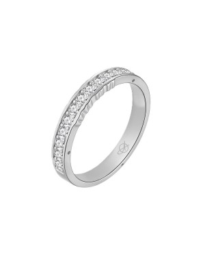 Anillo Eternity con Circonitas 5A talla Brillante de Plata Ley