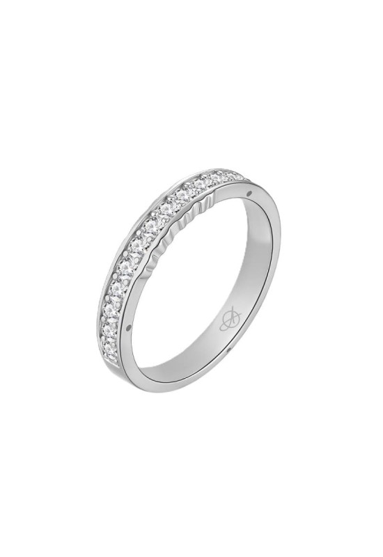 Anillo Eternity con Circonitas 5A talla Brillante de Plata Ley