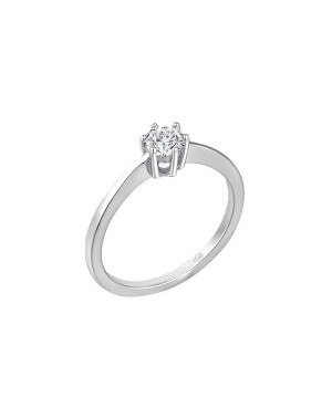 Solitario con Circonita 5A talla Brillante de Plata Ley