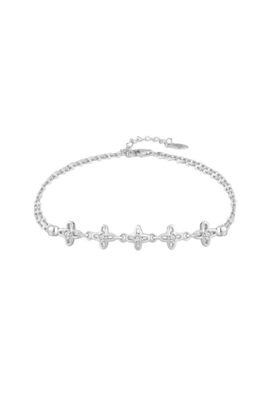 Pulsera con Circonita 5A talla Brillante de Plata Ley