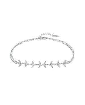 Pulsera con Circonita 5A talla Brillante de Plata Ley