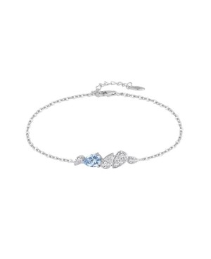 Pulsera Gotas Aguamarina de Plata Ley