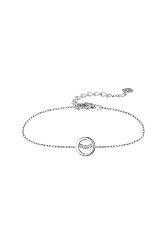 Pulsera Circulo Smile con Circonitas 5A de Plata Ley