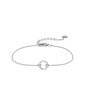 Pulsera Circulo con Circonitas 5A talla Brillante de Plata Ley