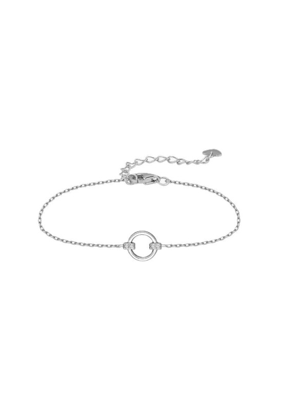 Pulsera Circulo con Circonitas 5A talla Brillante de Plata Ley