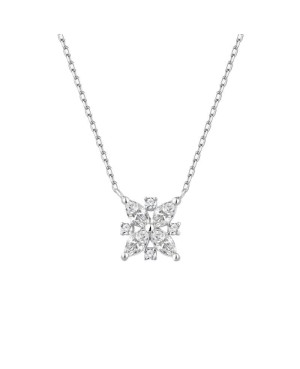 Collar Elegance con Circonitas 5A talla Brillante de Plata Ley