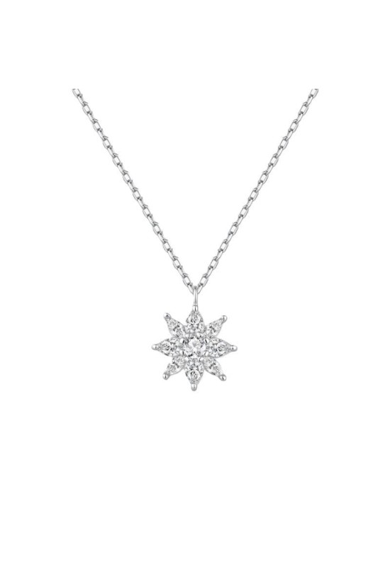 Collar Elegance con Circonitas 5A Talla Brillante de Plata Ley