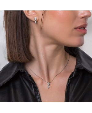 Pendientes Twin con Circonitas 5A de Plata Ley