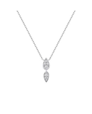 Collar Twin con Circonitas 5A Talla Brillante de Plata Ley