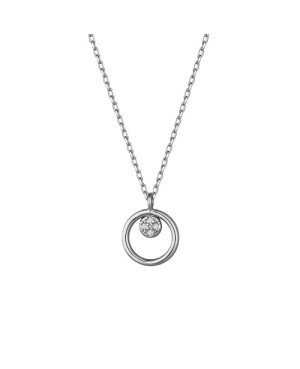 Collar Circulo con Circonitas 5A Talla Brillante de Plata Ley