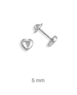 Pendientes corazon de Rosca en Plata Ley