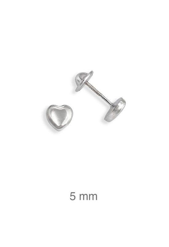 Pendientes corazon de Rosca en Plata Ley