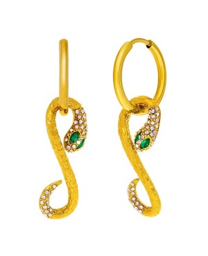 Pendientes Marea C03101/AB de Acero Serpiente con circonitas