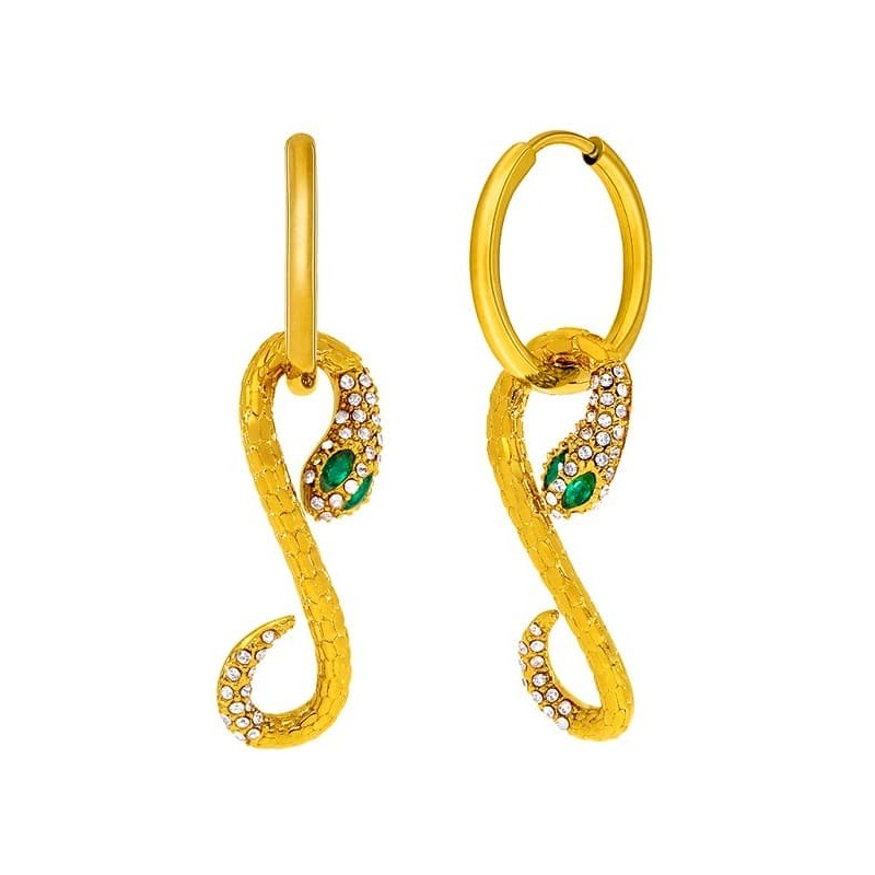 Pendientes Marea C03101/AB de Acero Serpiente con circonitas