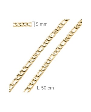 Cadena 50cm Acero Dorado
