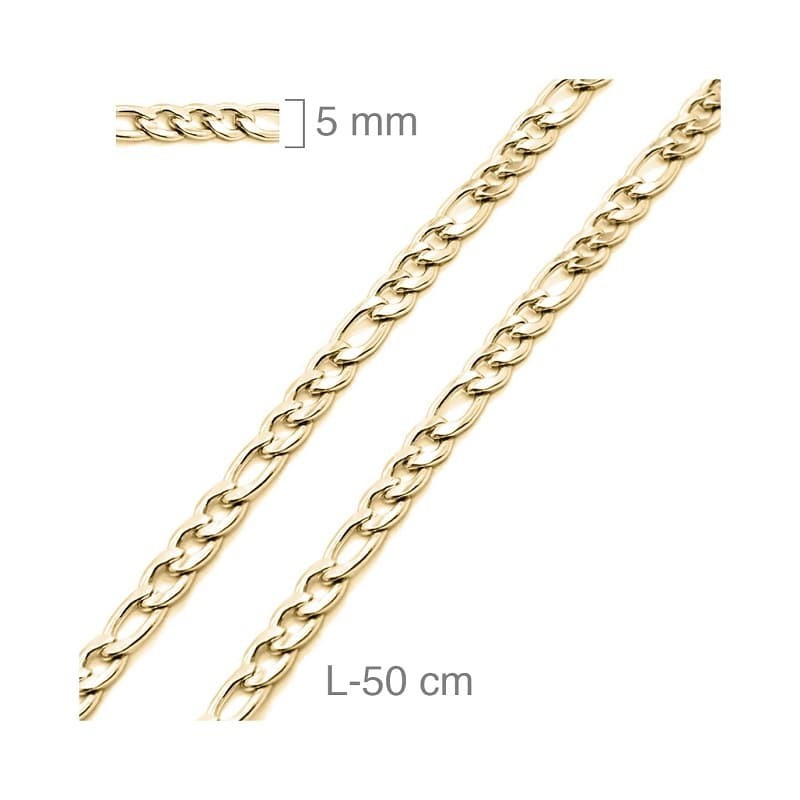 Cadena 50cm Acero Dorado