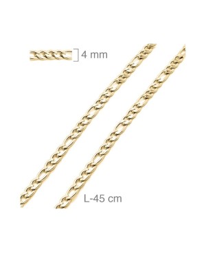Cadena 45cm Acero Dorado