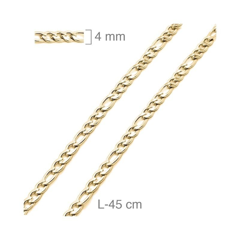 Cadena 45cm Acero Dorado
