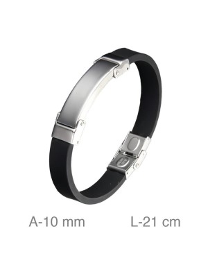 Pulsera de Acero y  Silicona Negra