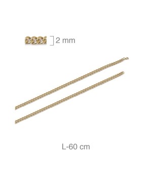 Cadena 60cm Acero Dorado