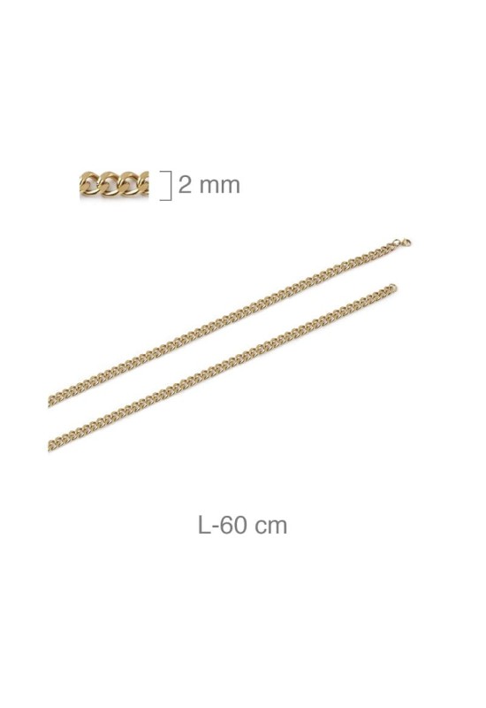 Cadena 60cm Acero Dorado