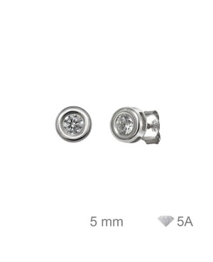 Pendientes Chaton 5mm con Circonitas de Plata Ley