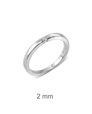 Anillo Compromiso Plata Ley y Circonita