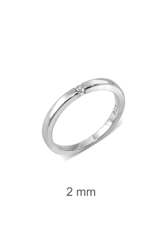 Anillo Compromiso Plata Ley y Circonita