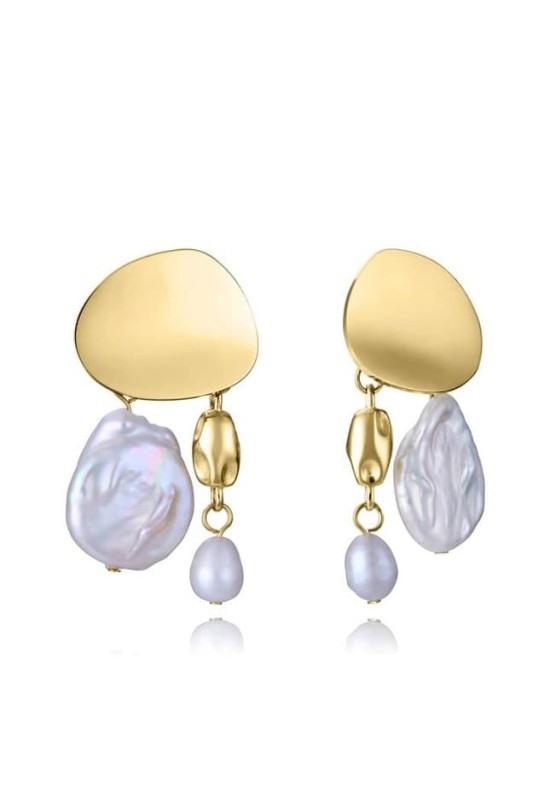 Pendientes Viceroy de Acero Dorados y  Perla 15187E01012