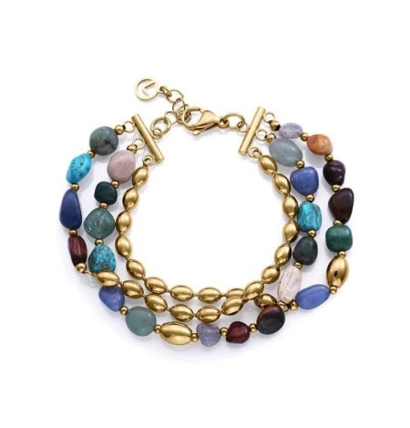 Pulsera Viceroy de Acero Dorado y Piedras Naturales 14276P01016