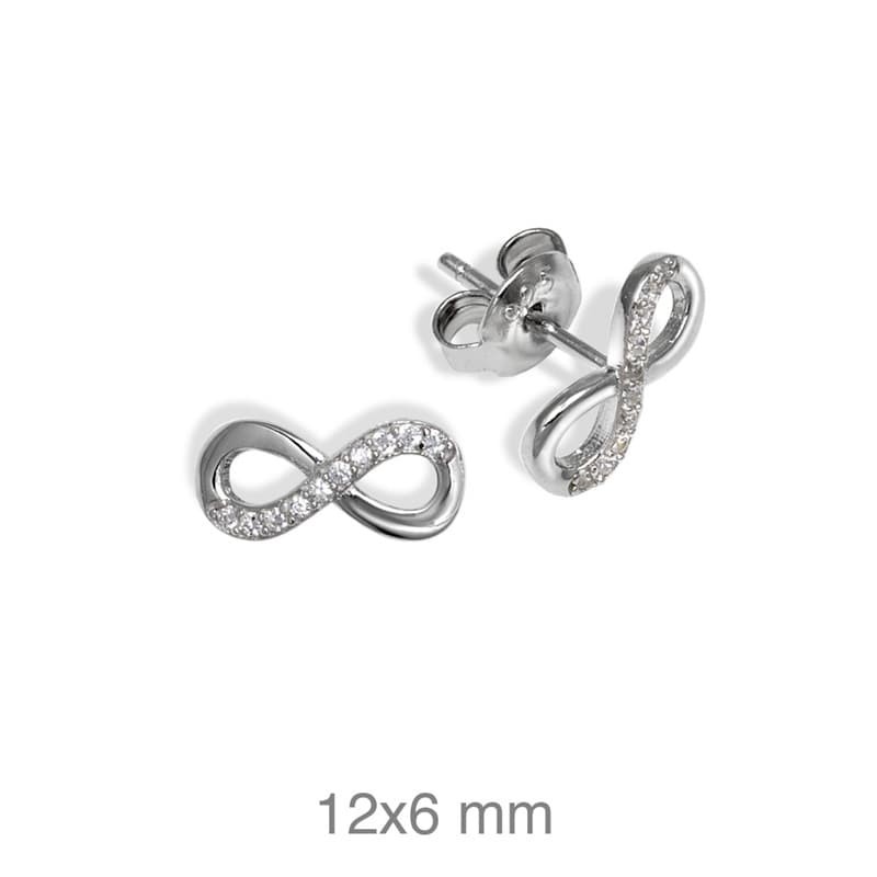 Pendientes Infinito con Circonitas en Plata Ley