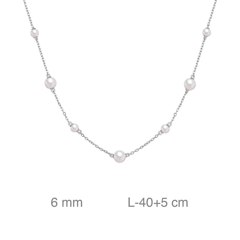 Collar Cadena con Perlas en Plata Ley