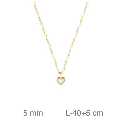 Collar con Corazón de Plata Ley con Baño de Oro