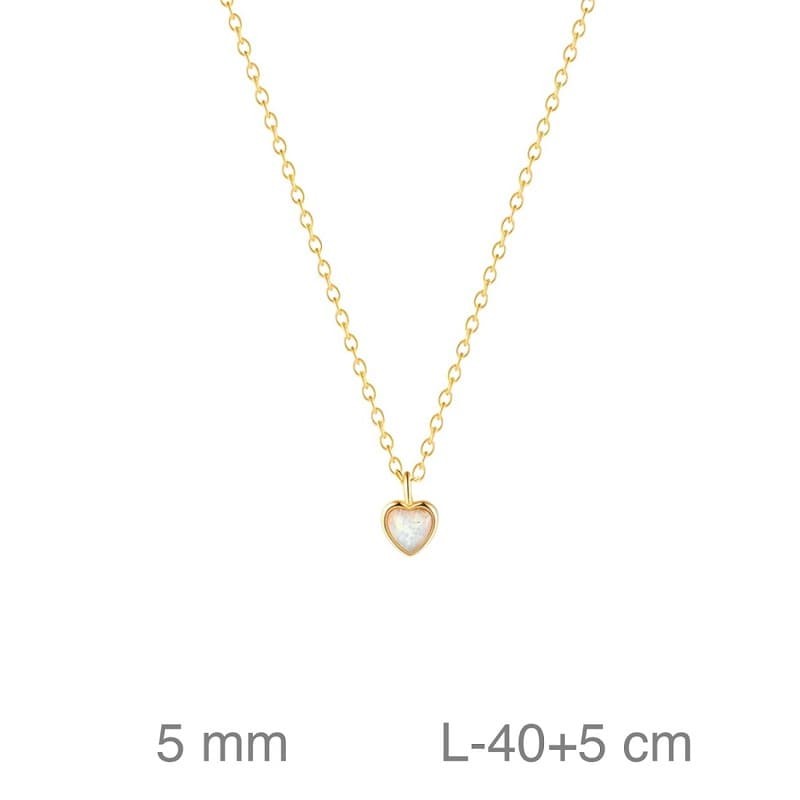 Collar con Corazón de Plata Ley con Baño de Oro