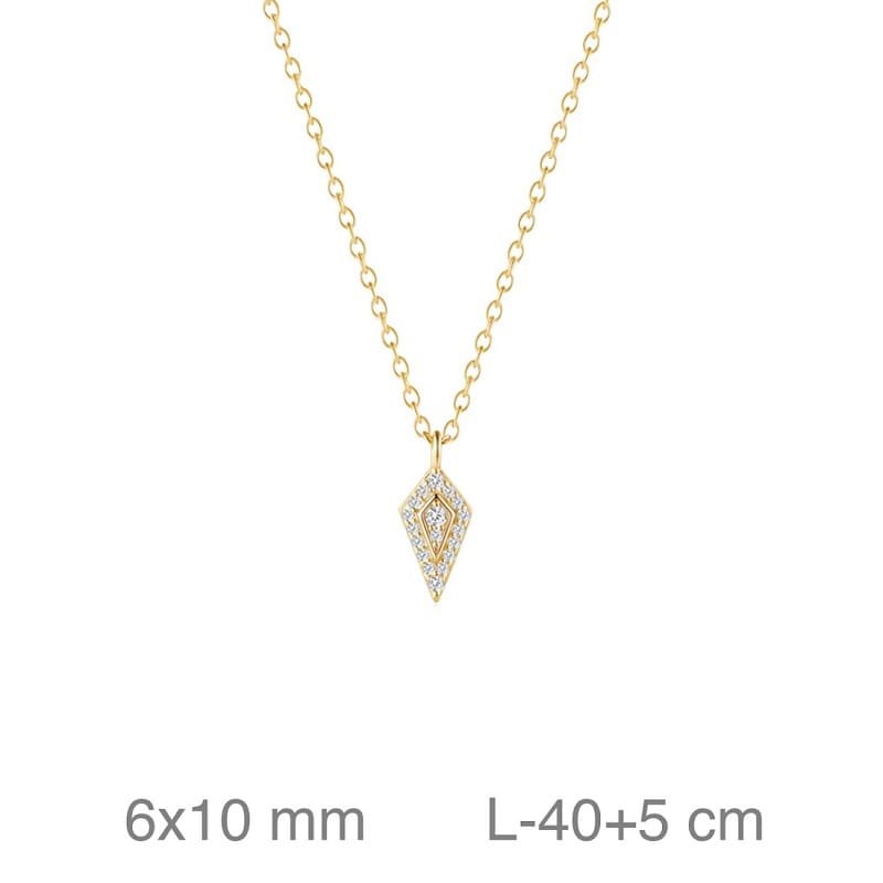 Collar con Punta de Plata Ley con Baño de Oro