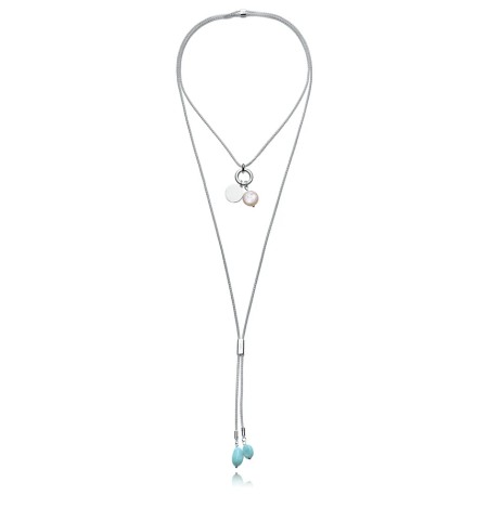 Collar Viceroy de Acero con Amazonita y Perla 14344C01000