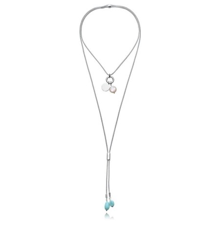 Collar Viceroy de Acero con Amazonita y Perla 14344C01000