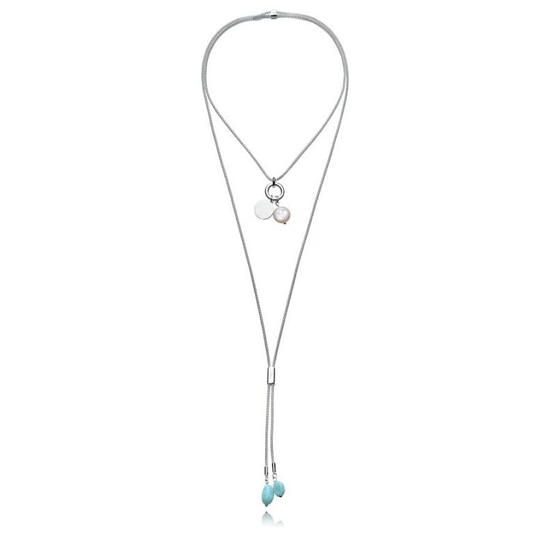 Collar Viceroy de Acero con Amazonita y Perla 14344C01000