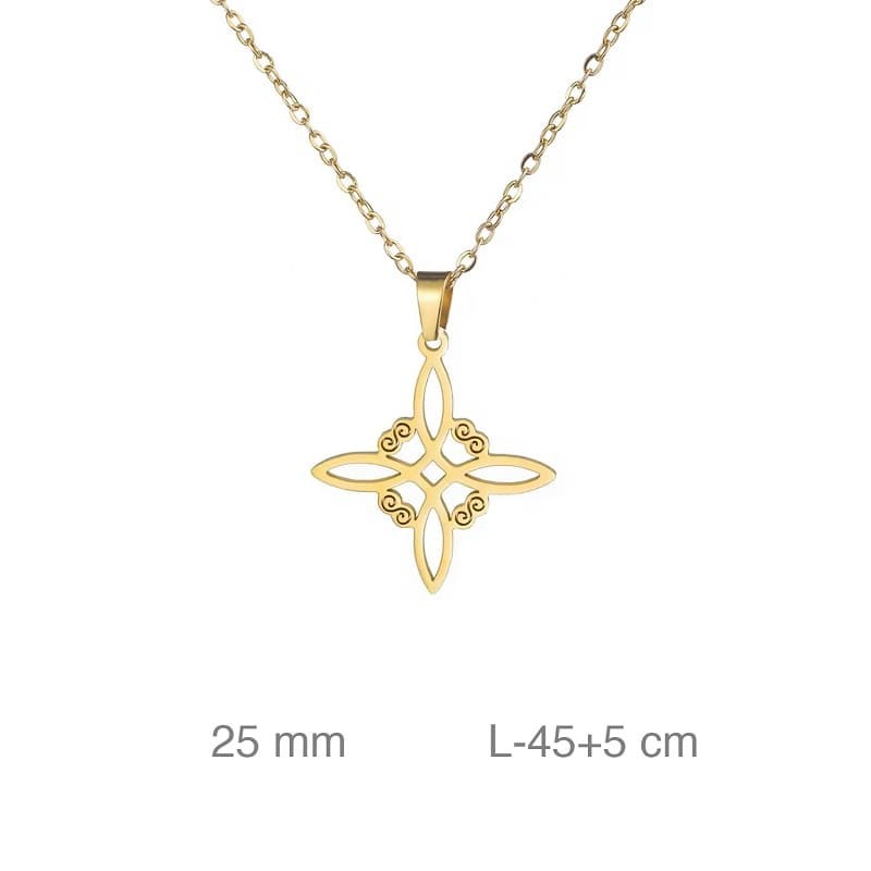 Cadena con Nudo de Brujas en Acero Dorado