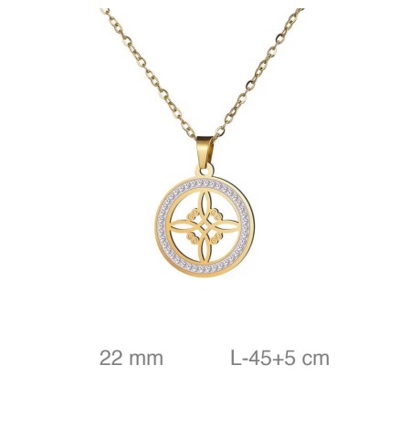 Cadena con Nudo de Brujas en Acero Dorado