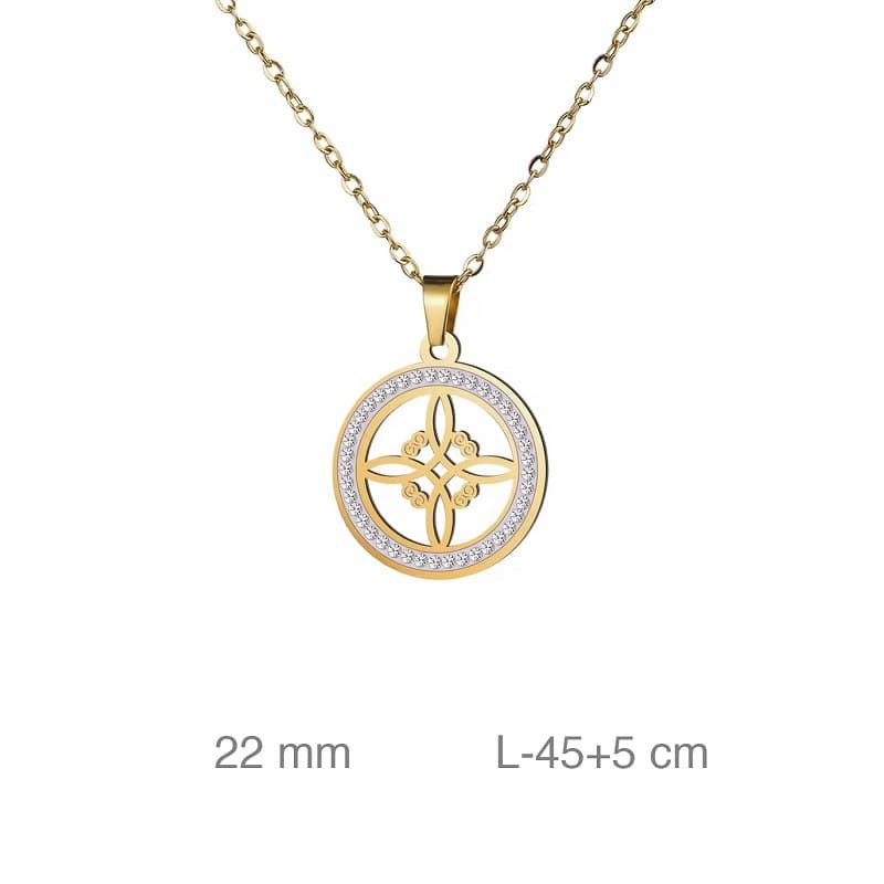 Cadena con Nudo de Brujas en Acero Dorado