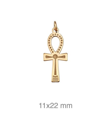 Cruz de la Vida de Plata Ley con Baño de Oro