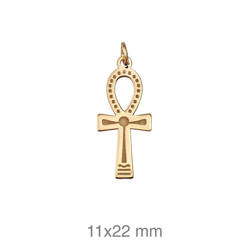 Cruz de la Vida de Plata Ley con Baño de Oro