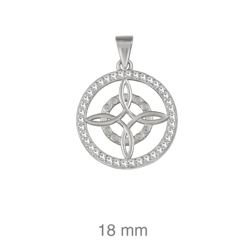 Colgante Nudo de Brujas con Circonitas en Plata Ley