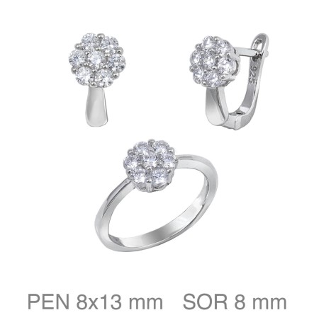 Juego Comunión con Circonitas de Plata Ley