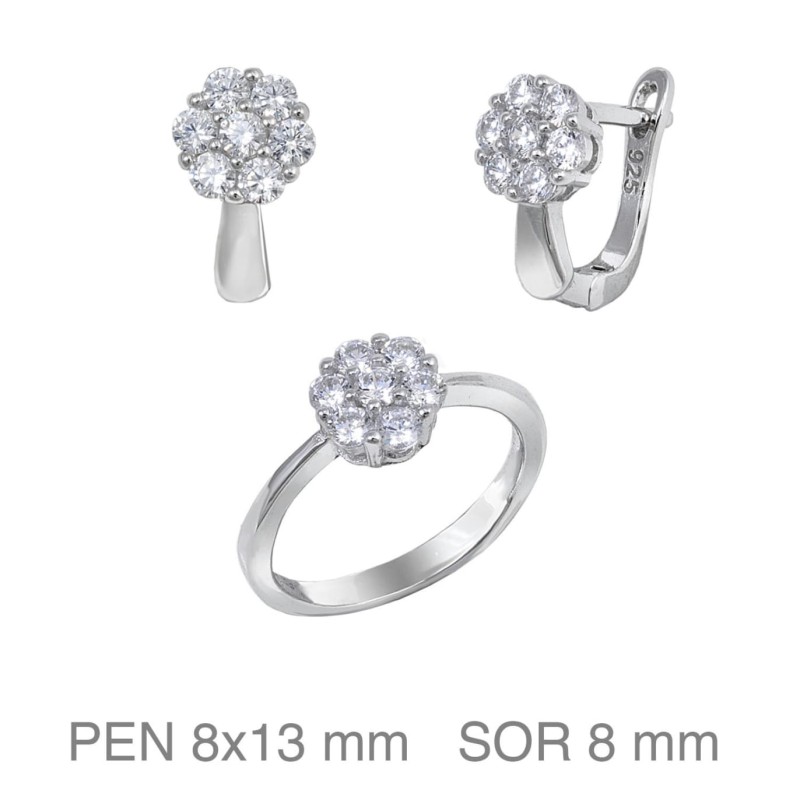 Juego Comunión con Circonitas de Plata Ley