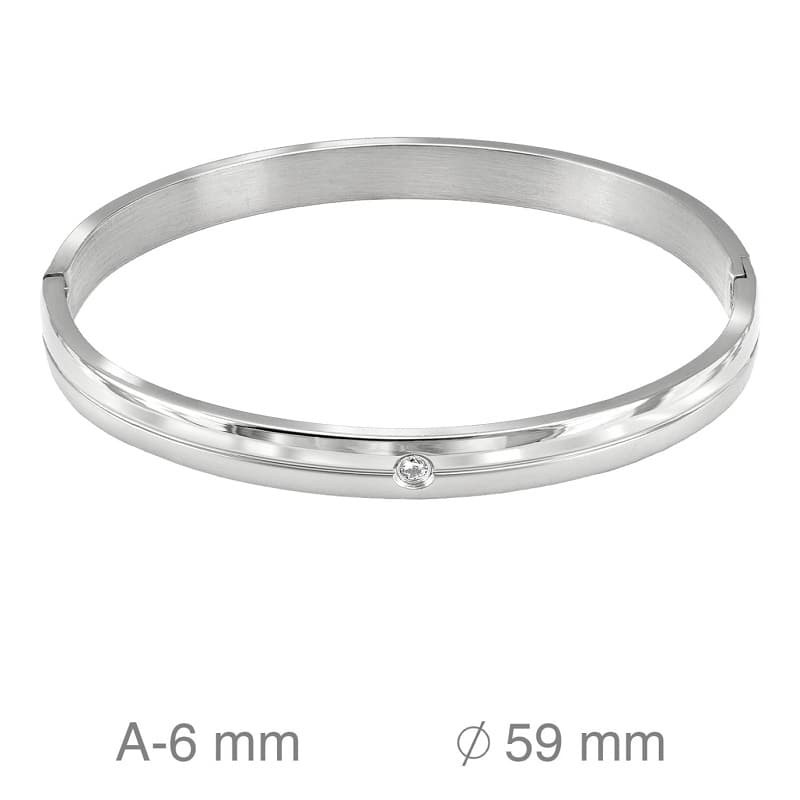 Brazalete de Acero Riviere con Circonita