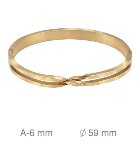Brazalete de Acero Trenzado Bañado en Oro